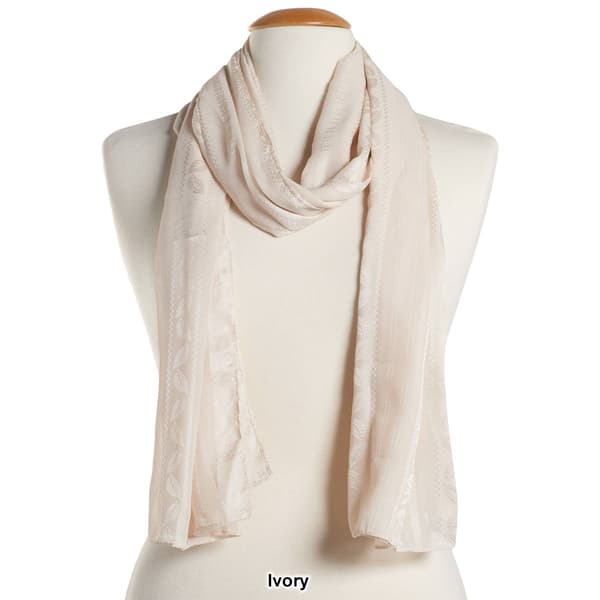 Womens Renshun Solid Leaf Pashmina Oblong Scarf