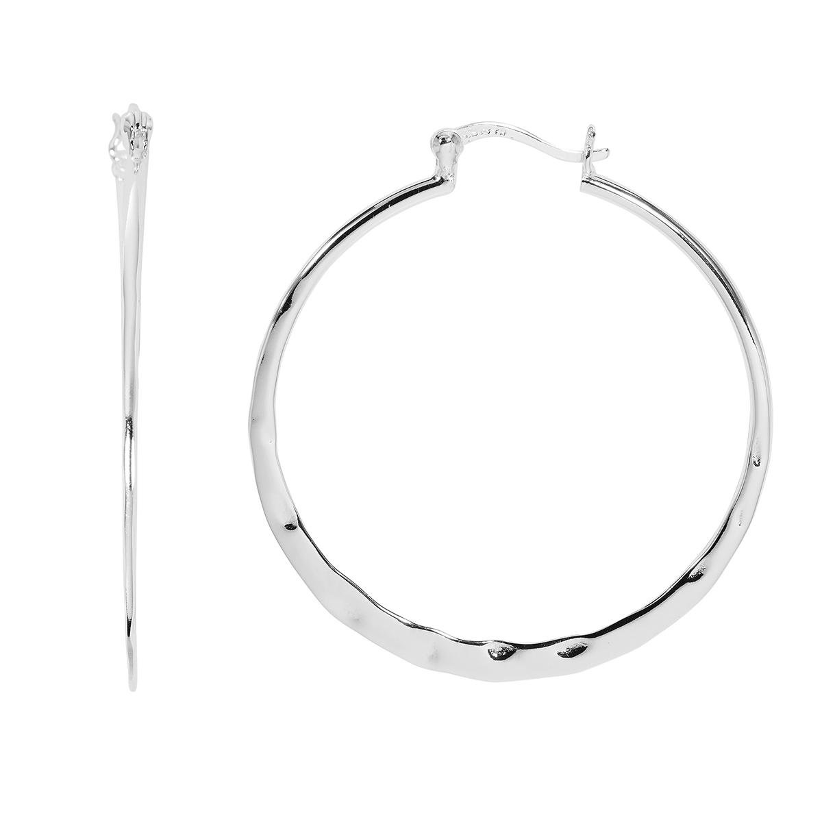 Danecraft Large Flat Fine Silver Plated Hoop Earrings,New Products : American Fashion Style Bags On Sale