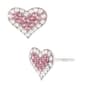 Betsey Johnson Pink Pave Heart Stud Earrings - image 1