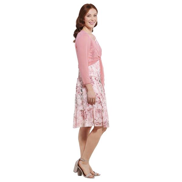 Womens Connected Apparel Floral Tie Jacket Dress