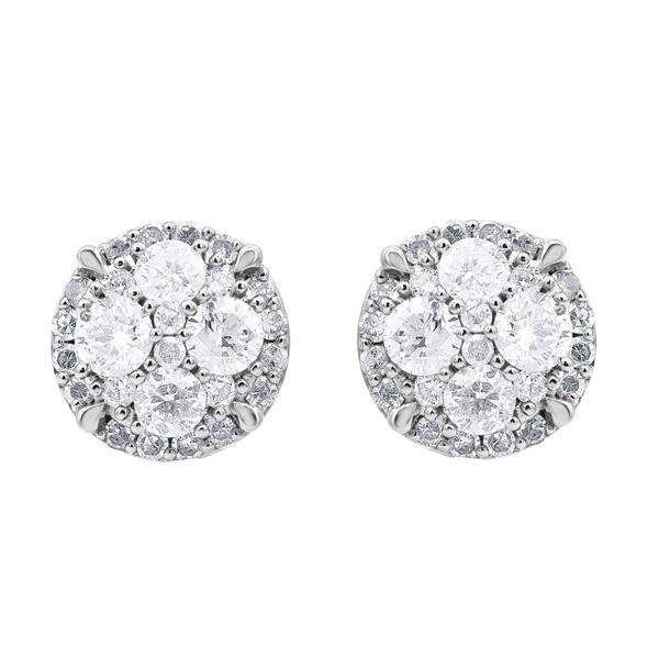 Nova Star&#174; Sterling Silver Lab Grown Diamond Round Stud Earrings