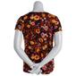 Womens C''est La Vie Short Sleeve Floral Button Down Tie Front Tee - image 2