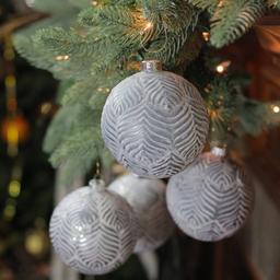 Northlight 4ct. Silver Antique Glass Christmas Ball Ornaments