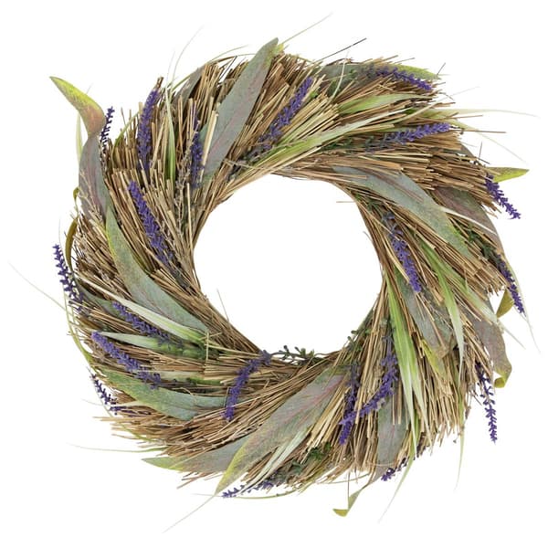 Northlight Seasonal Artificial Grass & Lavender Spring Wreath