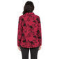 Womens Zac & Rachel Long Sleeve 1/2 Button Floral Burgundy Blouse - image 2