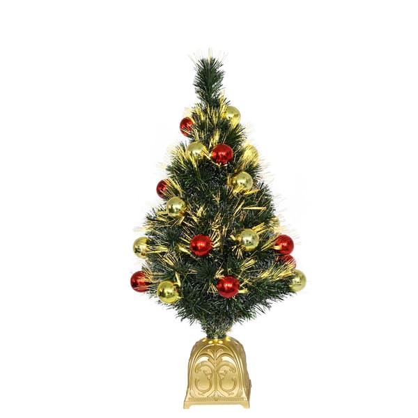 Puleo International 36in. Red and Gold Ornament Christmas Tree - image 