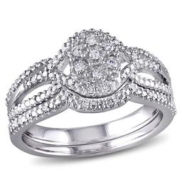 Loveblooms(tm) Round 1/7ctw. Diamonds Bridal Ring Set