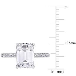 Diamond Classics™ 10kt. White Gold Emerald Moissanite Ring