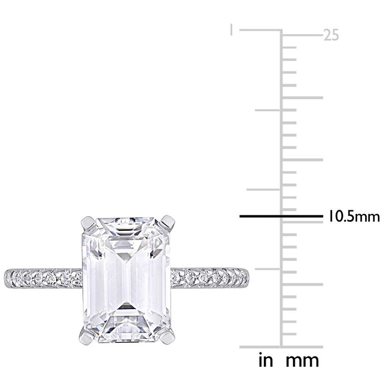 Diamond Classics™ 10kt. White Gold Emerald Moissanite Ring