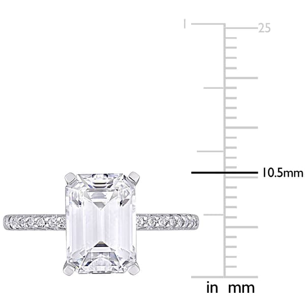 Diamond Classics™ 10kt. White Gold Emerald Moissanite Ring
