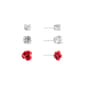 Athra 3pc. Sterling Silver CZ & Rose Stud Earrings - image 1