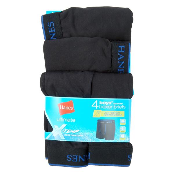 Boys &#40;8-20&#41; Hanes&#40;R&#41; 4pk. of X-Temp&#40;tm&#41; Performance Boxer Briefs - image 