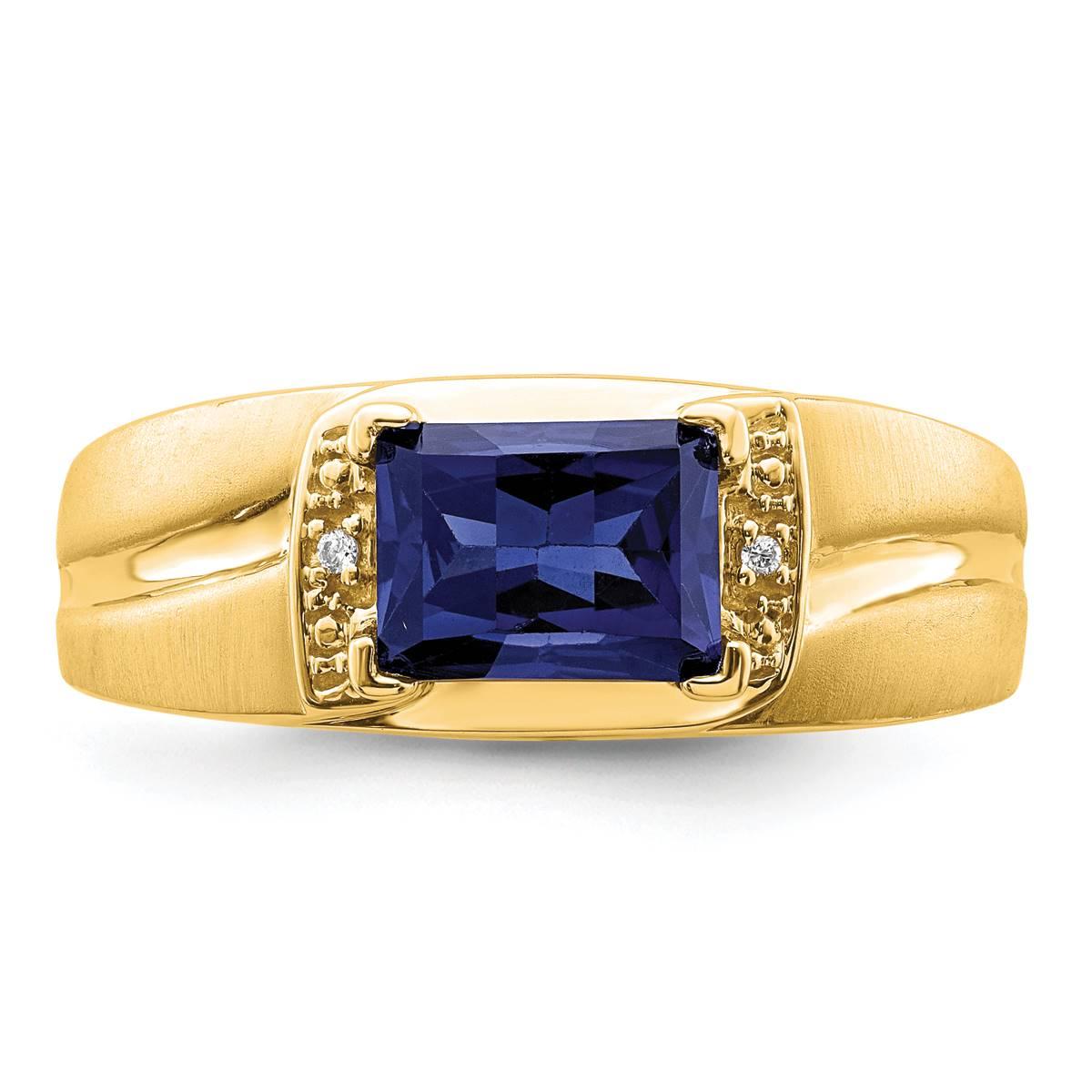 Mens Gentlemen’s Classics™ 14kt. Gold Sapphire & Diamond Ring