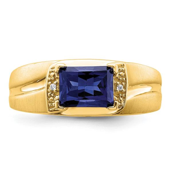 Mens Gentlemen’s Classics™ 14kt. Gold Sapphire & Diamond Ring