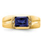 Mens Gentlemen’s Classics™ 14kt. Gold Sapphire & Diamond Ring - image 4