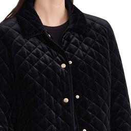 Petite Jones New York Snap Front Velvet Quilted Jacket