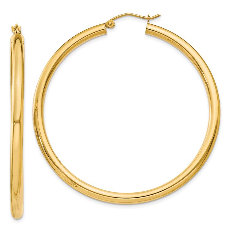 Gold Classics(tm) 14kt. Gold 50mm Tube Hoop Earrings