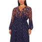 Plus Size MSK Long Sleeve V-Neck Floral Wrap Dress - image 4