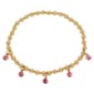 Athra Gold Over Brass Pink Crystal Drop Stretch Beaded Bracelet - image 1
