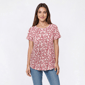 Womens Bobeau Short Sleeve Floral Vine Babydoll Tee - image 1