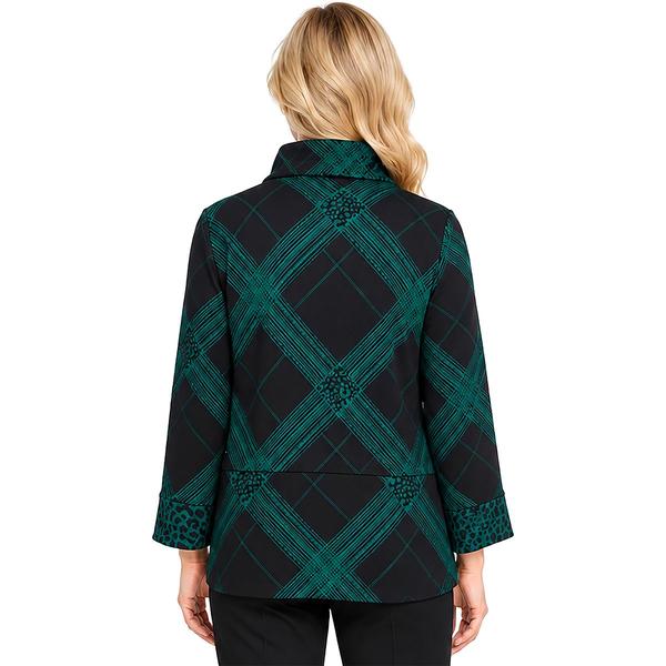 Plus Size Ali Miles Wire Collar Crosshatch Structured Jacket