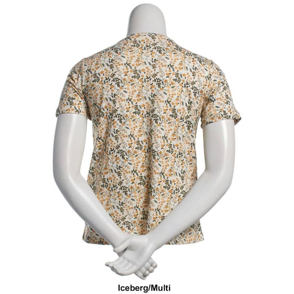 Womens Hasting Short Sleeve Daisy Crew Neck Tee
