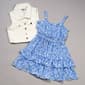 Girls (7-16) Rare Editions 2pc. Floral Dress with Denim Vest Set - image 1