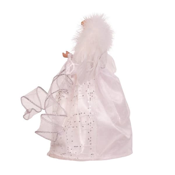 Kurt Adler Silver & White Fairy Lighted Angel Tree Topper