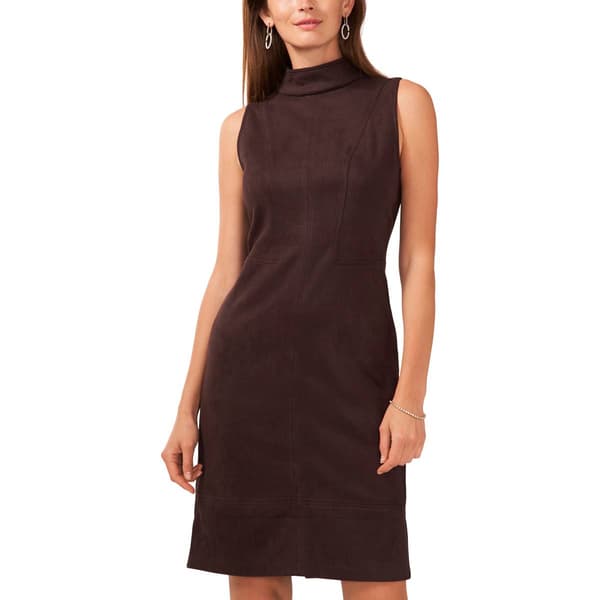 Womens MSK Sleeveless Mock Neck Midi Scuba Suede Dress - image 