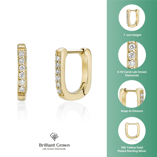 Brilliant Grown 1/10ctw. Lab-Grown Diamond Hoop Earrings