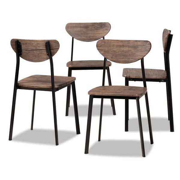 Baxton Studio Ornette Walnut Brown Wood 4pc. Dining Chair Set - image 