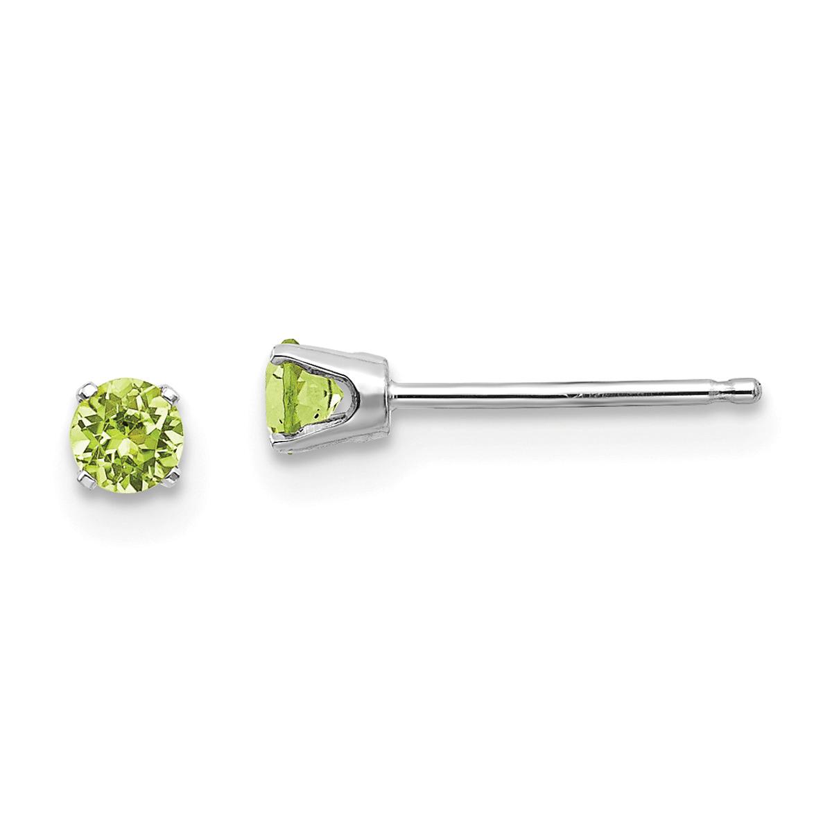 Gemstone Classics™ White Gold 3mm. Peridot Stud Earrings