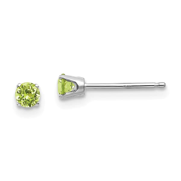 Gemstone Classics&#40;tm&#41; White Gold 3mm. Peridot Stud Earrings - image 