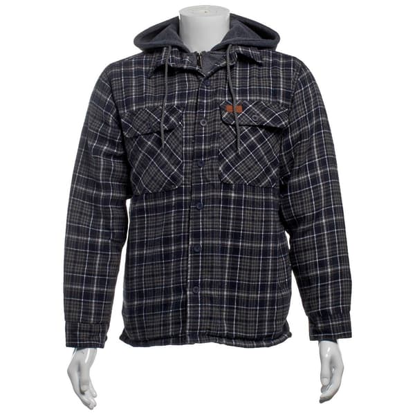 Mens Mountain Ridge Flannel Jacket w/ Chest Protector - Navy