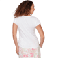 Womens Hearts of Palm Bloom Service Cap Sleeve Floral Blouse - image 2