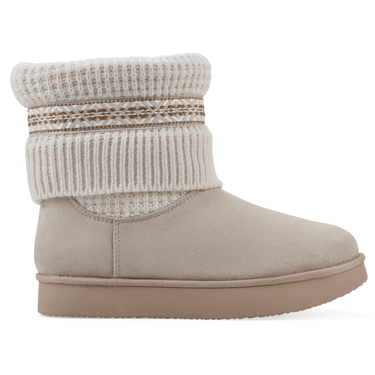 Womens White Mountain Brysons Fold-Over Sweater Ankle Boots