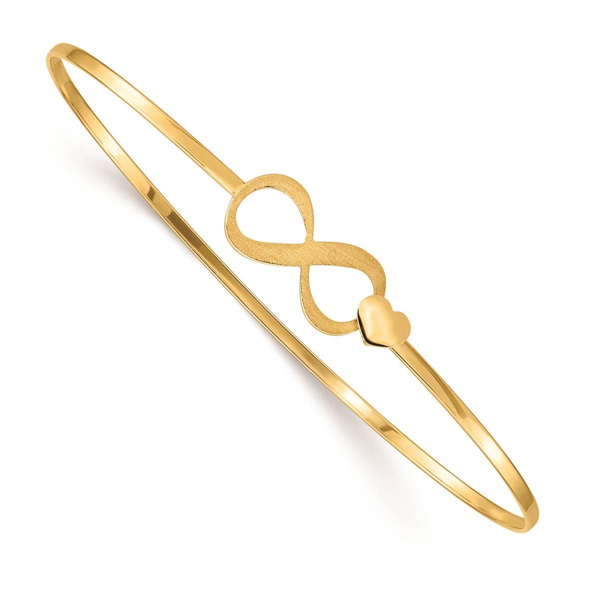 Gold Classics™ 14kt. Gold Infinity Heart Flexible Bangle