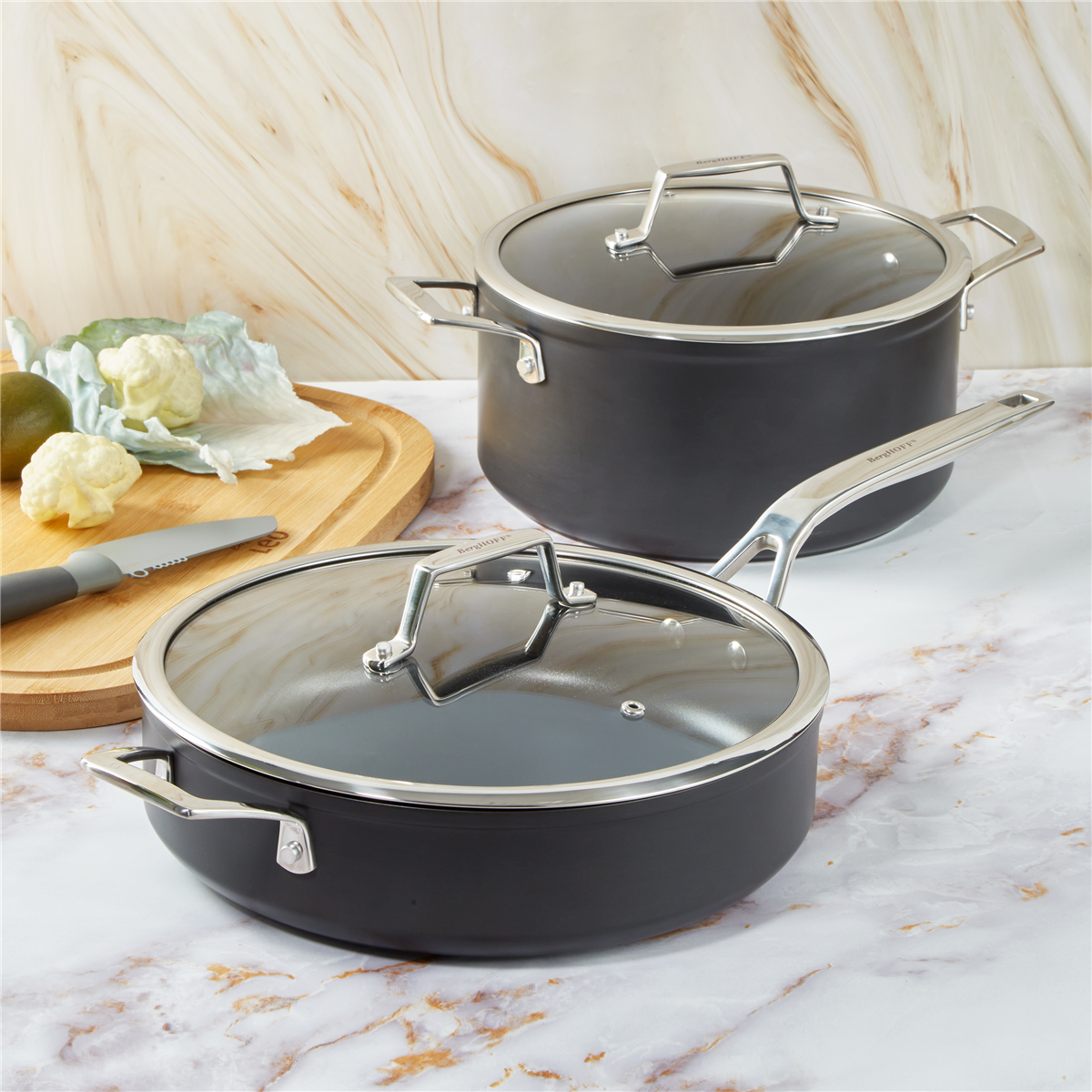 BergHOFF Essentials 4pc. Nonstick Simmer Set with Glass Lids