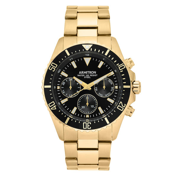 Mens Armitron Stainless Steel Multifunction Watch-20-5351BKGP - image 