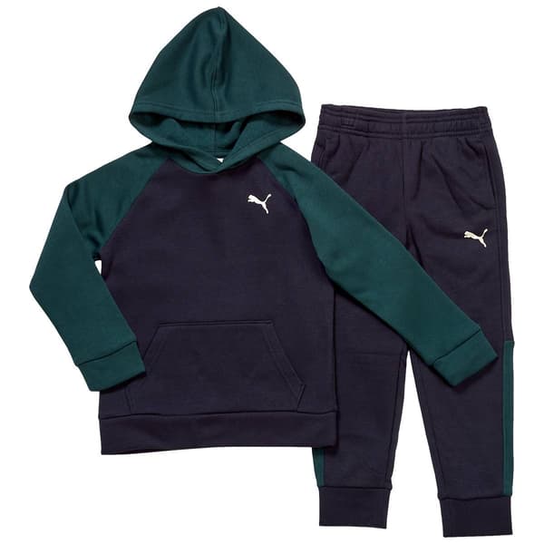 Boys (4-7) Puma 2Pc Cotton Pullover Hoodie Set - New Navy