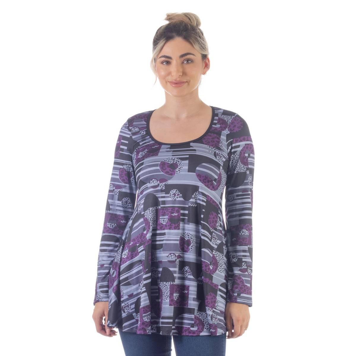 Womens 24/7 Comfort Apparel Geometric Cheetah Tunic