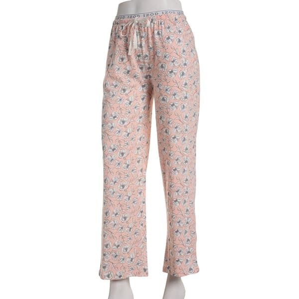 Womens IZOD(R) Sketchy Flowers Logo Waist Pajama Pants - image 