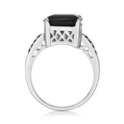 Gemminded Sterling Silver Spinel Accent Onyx Ring