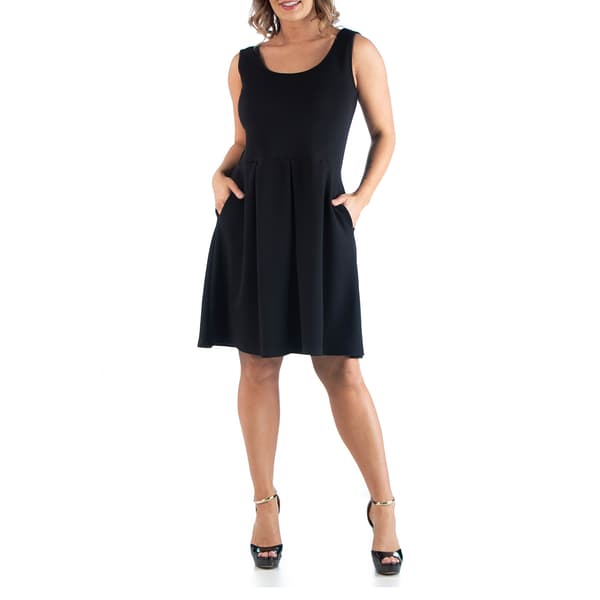 Plus Size 24/7 Comfort Apparel Sleeveless Fit & Flare Dress - image 