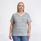 Plus Size Hasting & Smith Short Sleeve Stripe Henley Tee - image 3
