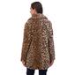 Womens Sebby Crushed Faux Fur Coat w/Notch Collar - Leopard - image 3