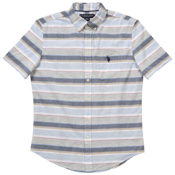 Mens U.S. Polo Assn.&#40;R&#41; Horizontal Stripe Button Down Shirt - image 