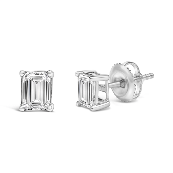 Haus of Brilliance 1ctw. Emerald Lab-Grown Diamond Stud Earrings
