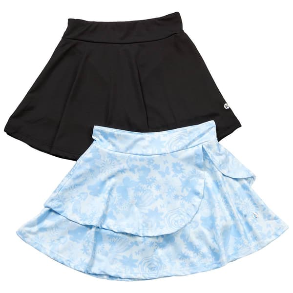 Girls (7-16) RBX 2pk. Ruffle Floral/Solid Skort - image 