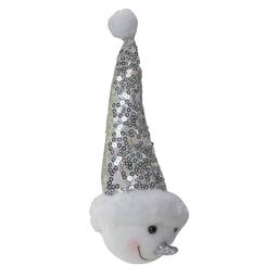 Northlight Snowman Head with Sequin Santa Hat Christmas Ornament